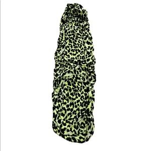 Neon green cheetah tube top dress